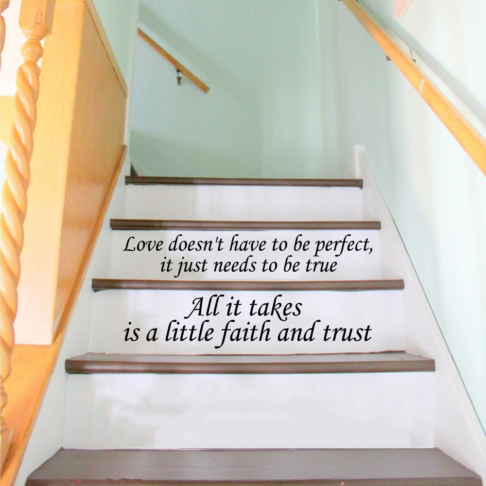Stair Decals Disney Quotes Stairway 13 Steps Vinyl Stickers Family Decor ZX233