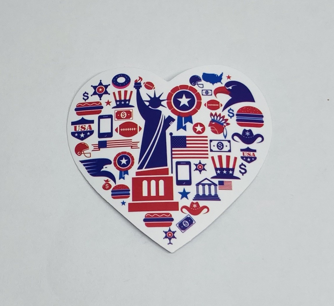 Statue Of Liberty Sticker Travel USA Heart Tour Art Decal Vinyl Souvenir Tc6
