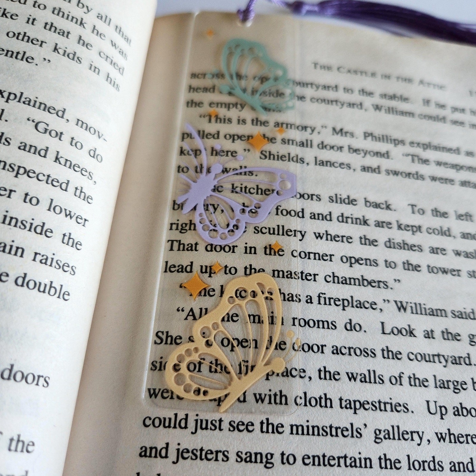 Butterfly Daisy Flower Bookmark Clear Acrylic Cute Coquette Bookish Gift For Her