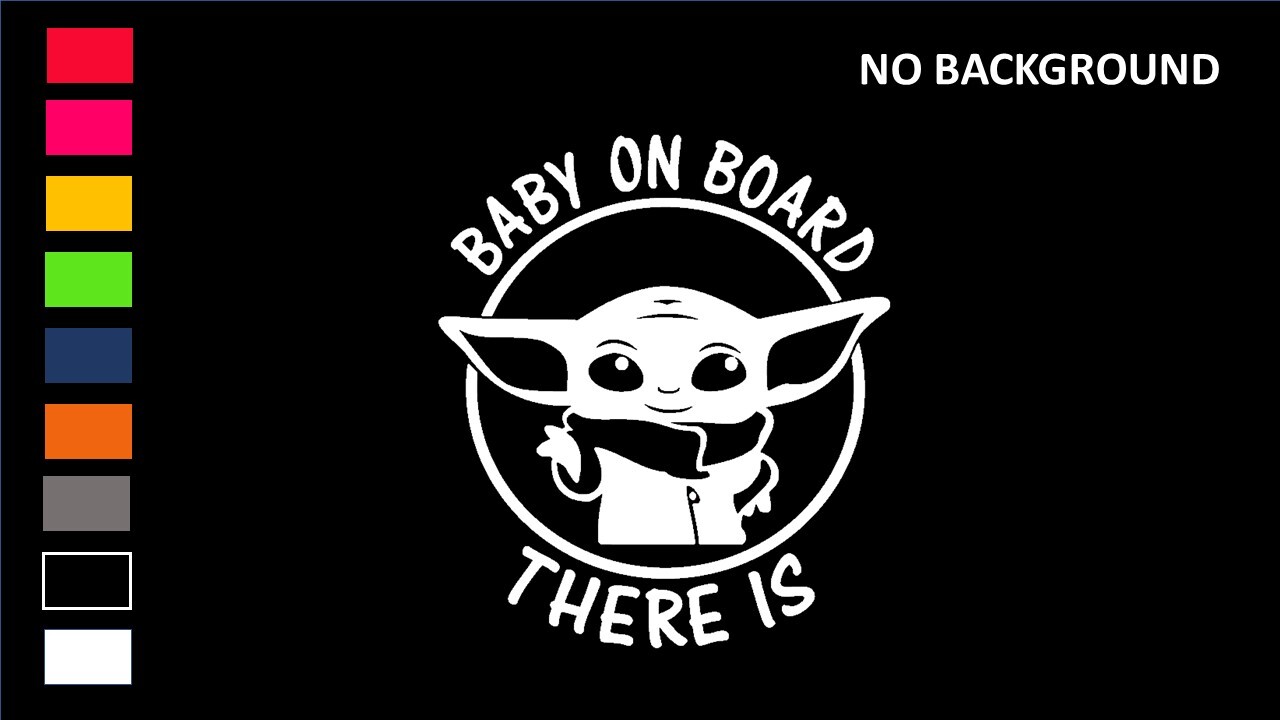 BABY YODA, GROGU, BABY ON BOARD, FULL, Decal Stickers for Cars, Window, Laptops