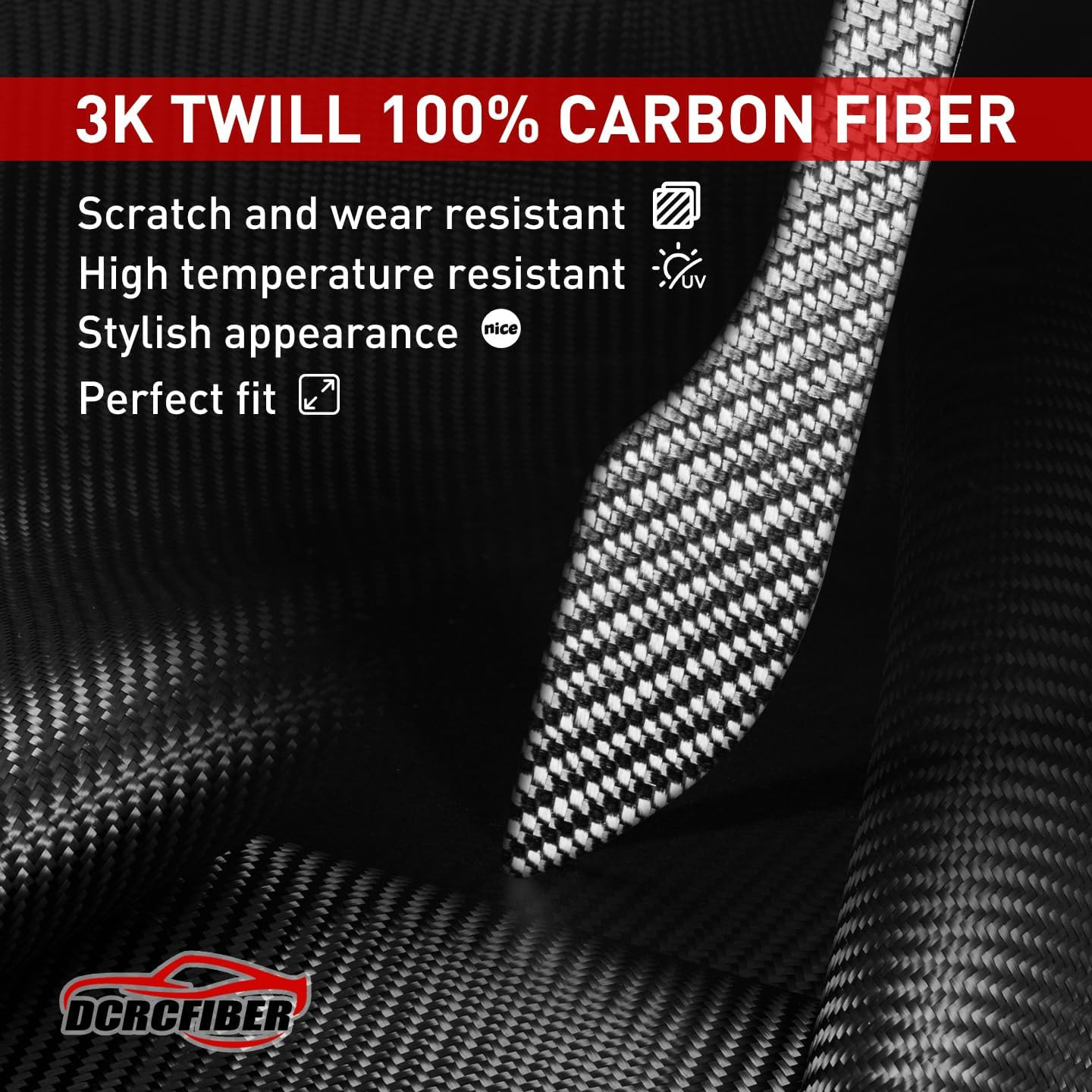 Genuine Carbon Fibre Exterior Door Handle Protector, Suitable for All Tesla Mode