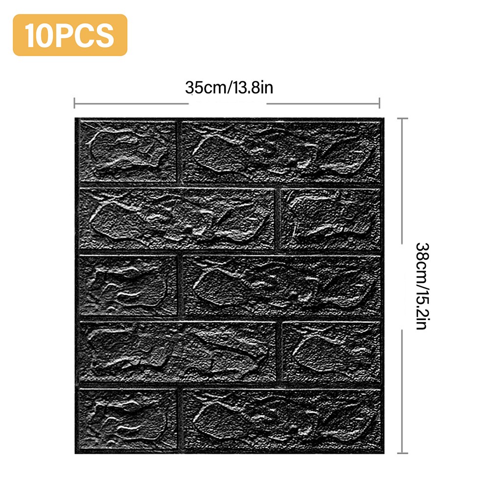 10pc 3D Foam Brick Stone Wall Panels Marbing Wallpaper Self Adhesive Waterproof