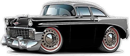 Cartoon Cars Wall Decal Compatible with 1956 Chevy Belair 265 283 Boys Sticker
