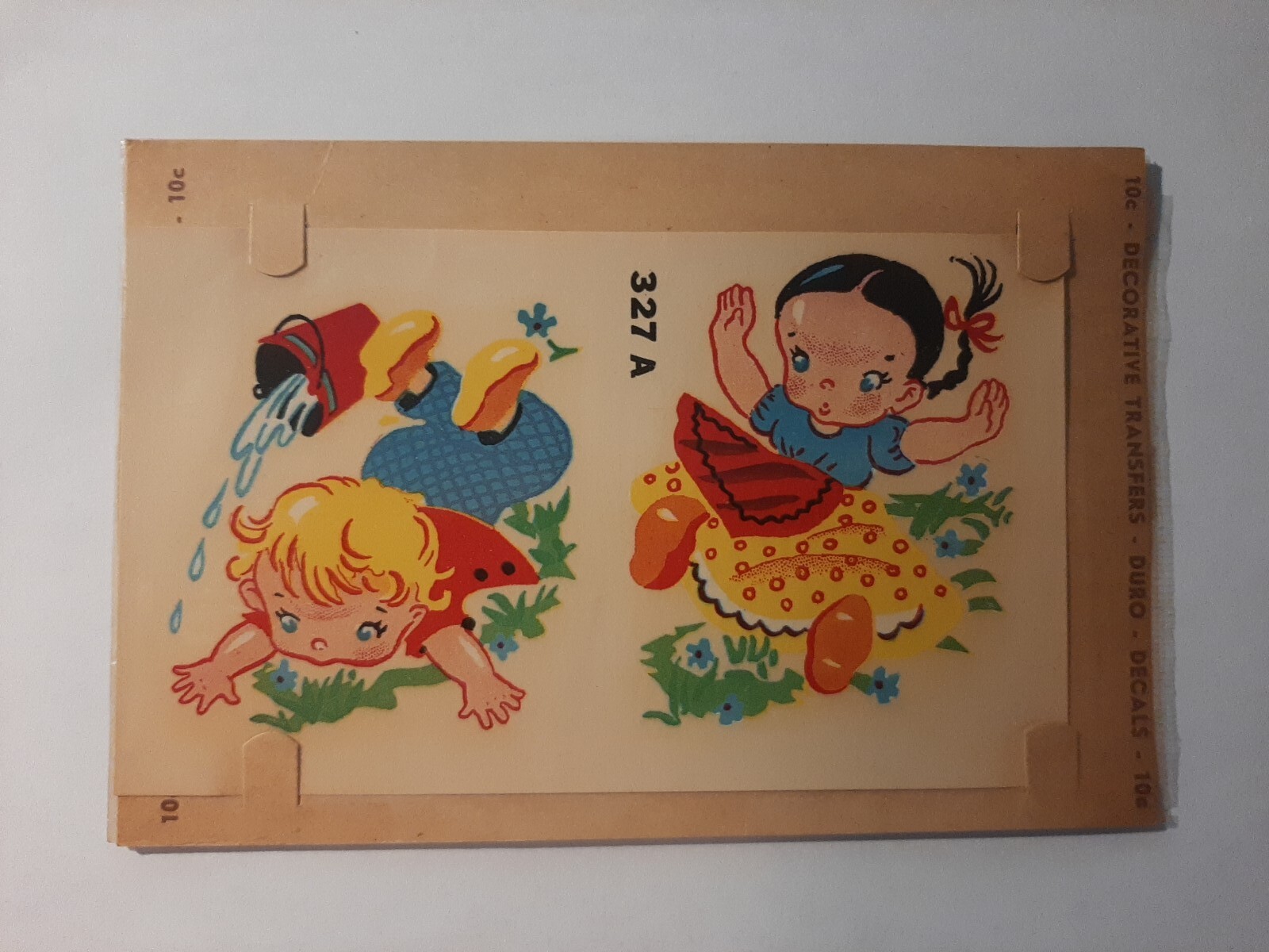 Vintage Duro Water Transfer DECAL, Nursery Rhyme Jack & Jill #327-A NOS