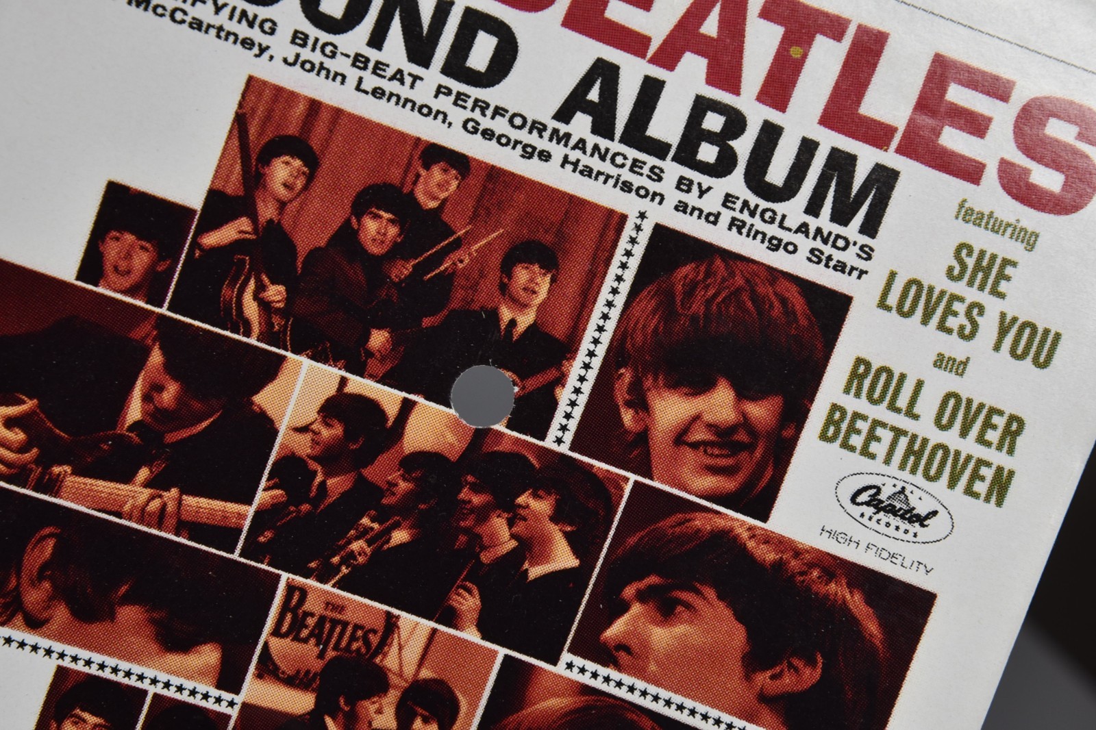 Vintage Beatles' Second Album Insert Cover Art 6" Art Print 45 Record Paper ONLY