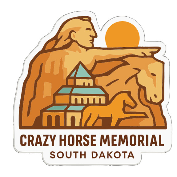 Crazy Horse Memorial South Dakota Sticker Decal Vinyl Die-Cut Symbolic Landmark