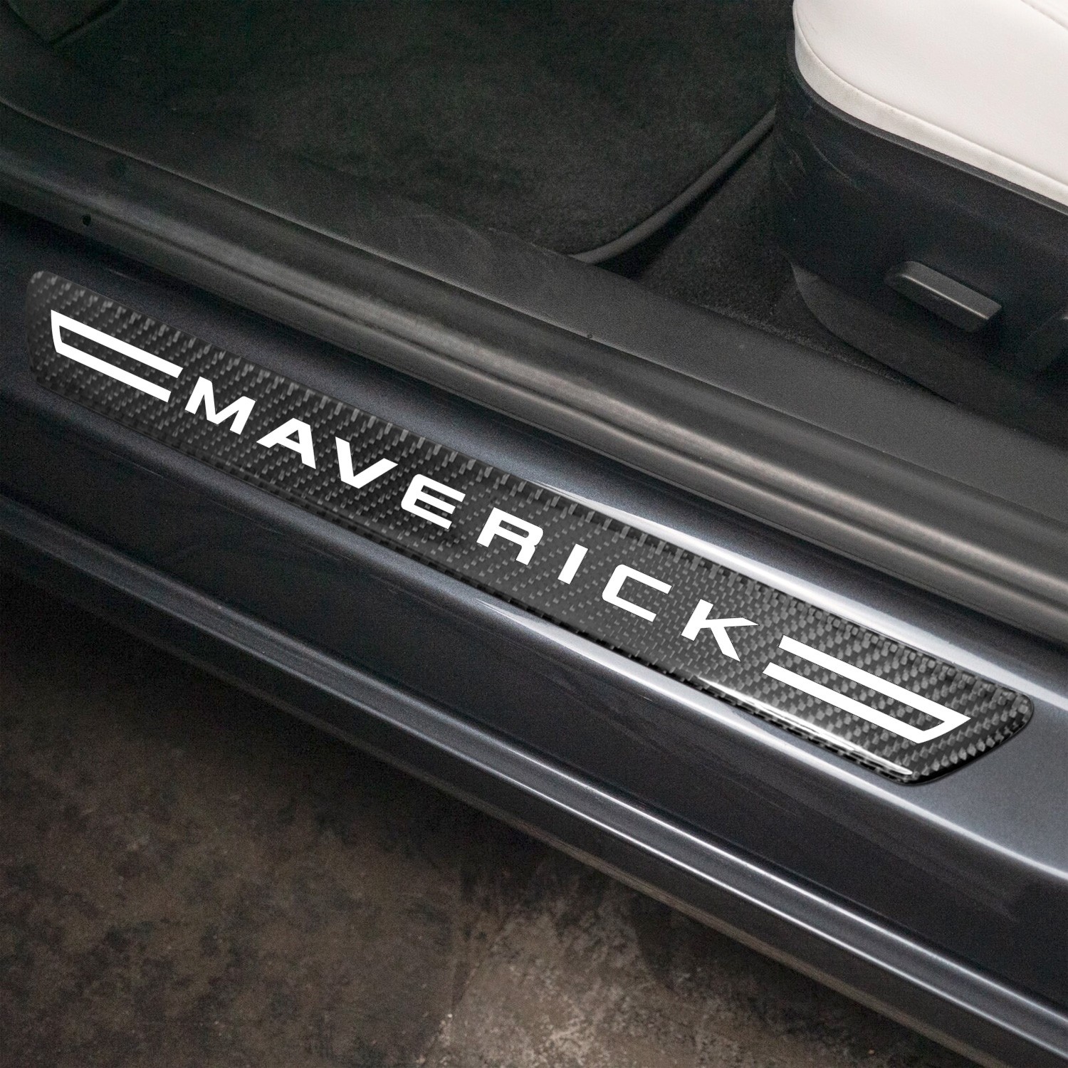 Ford Maverick Carbon Fiber 4 Pcs Universal Door Sill Plates