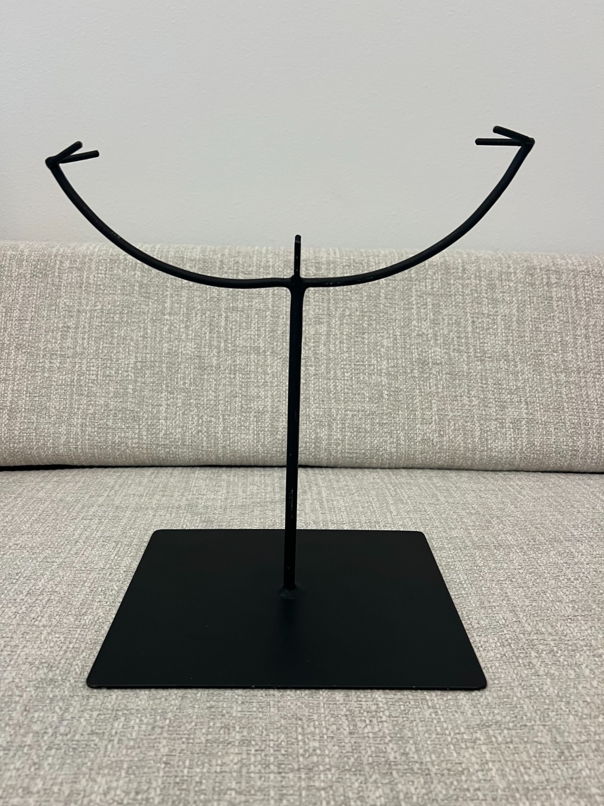 West Elm Handcrafted Black Modern Metal Decorative Display Stand Holder