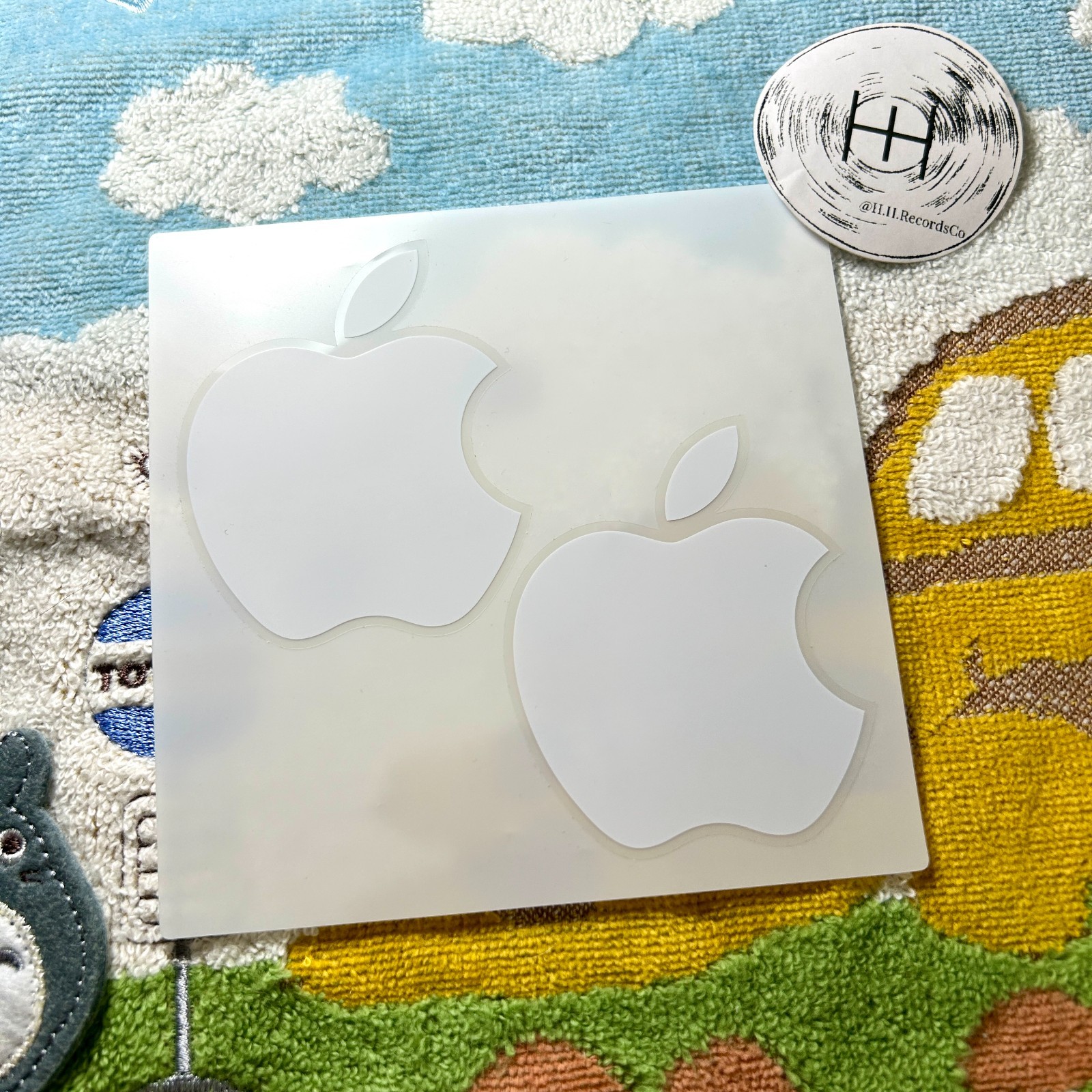 Apple Official Logo Sticker Set of 2 Laptop Decal 2" White OEM Original