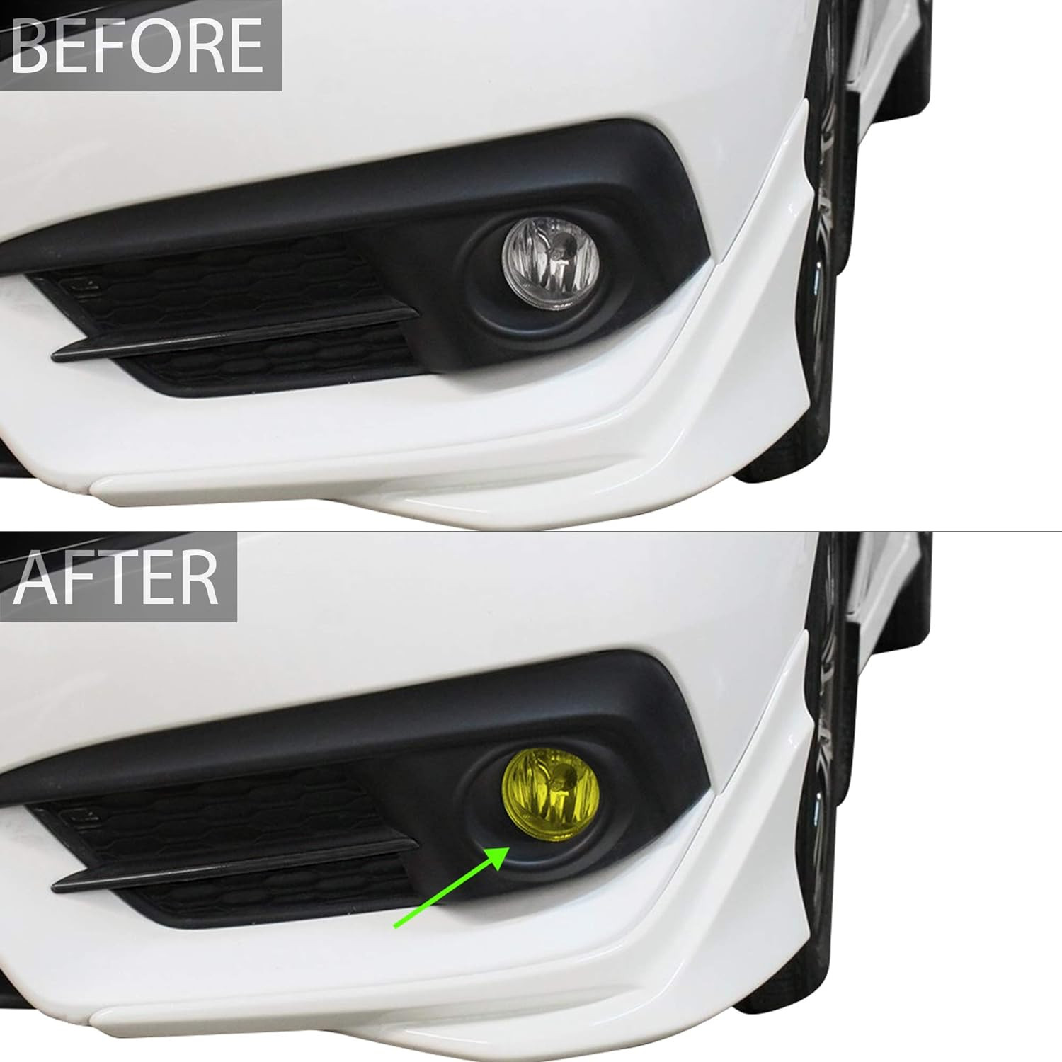 Fog Light Tint Kit Compatible with and Fits Honda Civic Sedan 2016-2021, Yellow