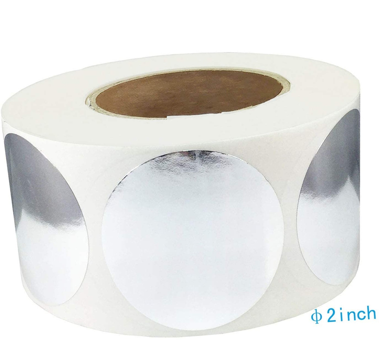 2 Inch Metallic Silver Round Circle Dots Wall Sticker for Organizing Inventor…