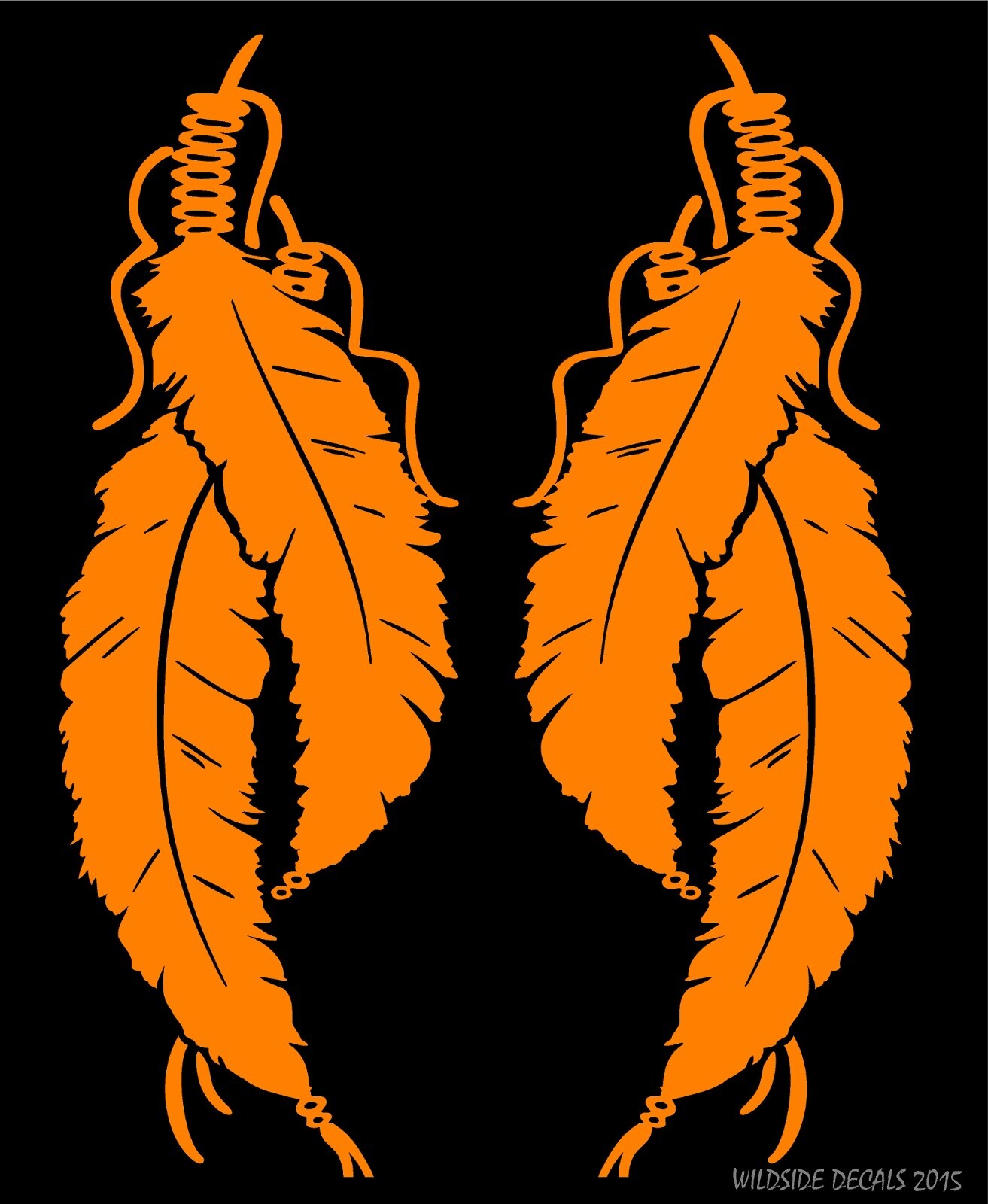 Native American Feathers Decals Detailed mirrored image decal vinyl sticker