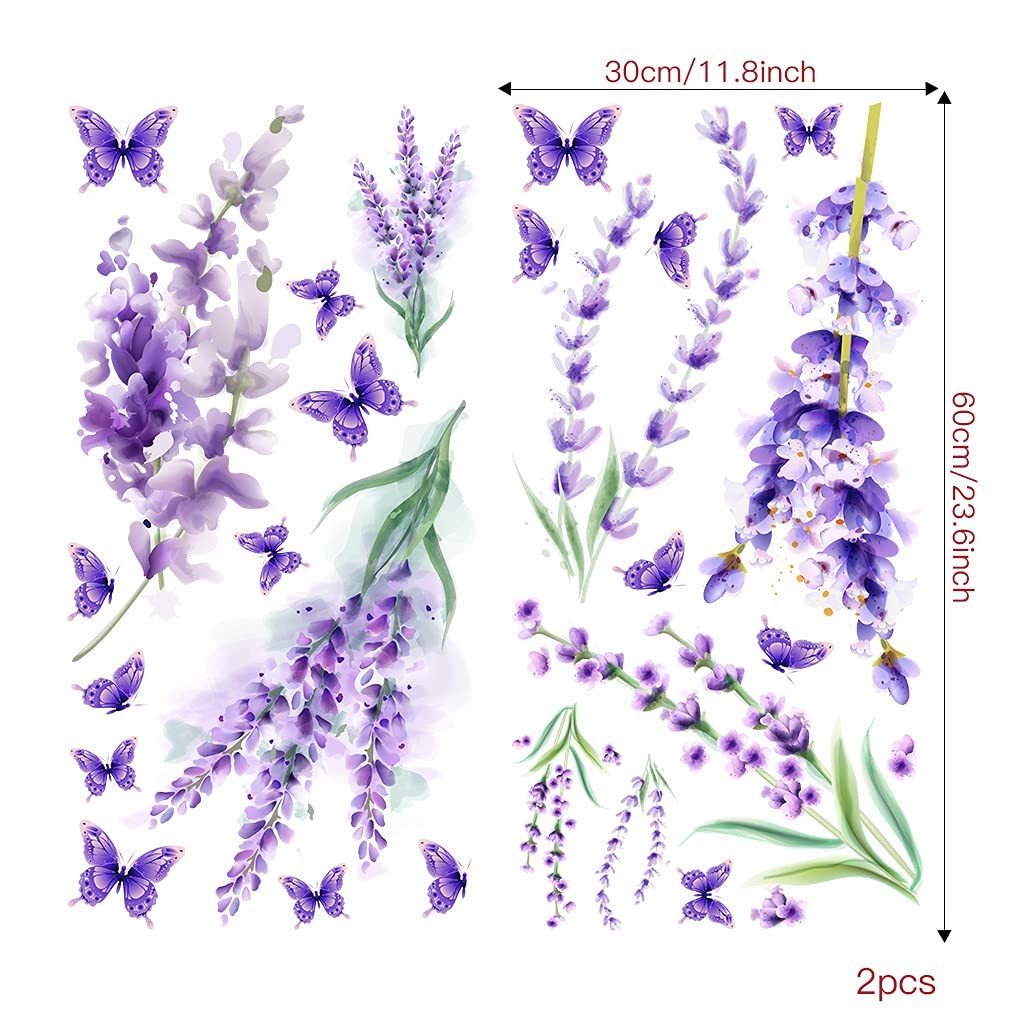Removable Purple Lavender Wall Decals Purple Flowers Butterfly Wall Stickers …