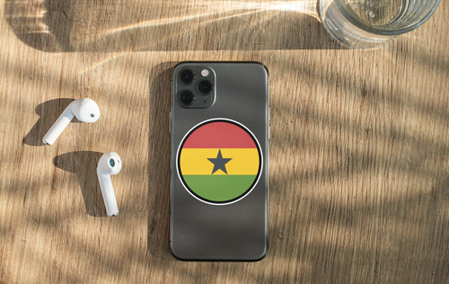 Ghana Flag Circle Sticker Decal