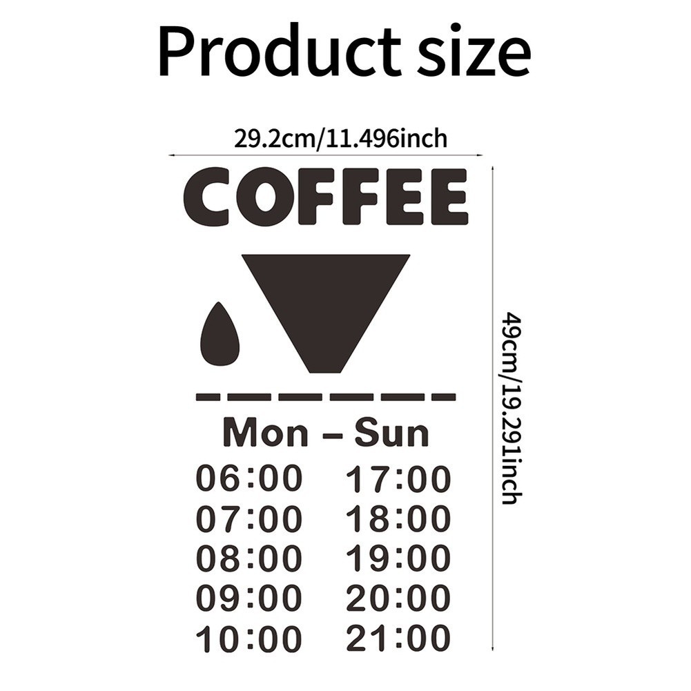 Coffee Cup Wall Decal Static Cling Black for Smooth Non Porous Surfaces