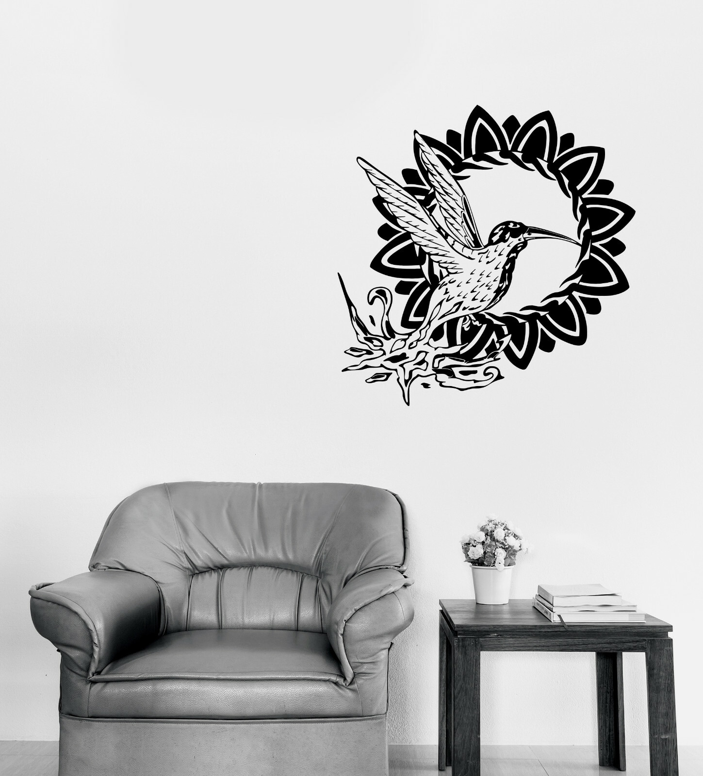 Wall Vinyl Decal Sticker Hummingbird Totem Bird with Frame Sun Sign (n1180)