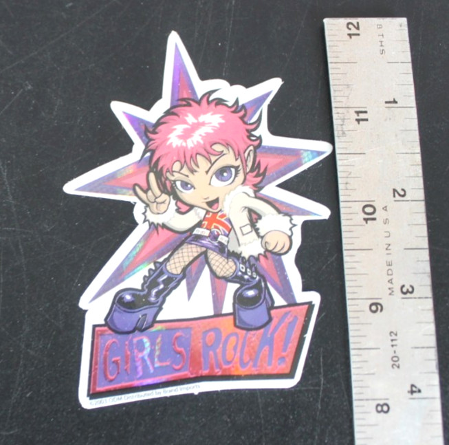 Girls Rock! 2003 Y2K ODM Brand Imports Prism Holo Girl Power Vending Sticker
