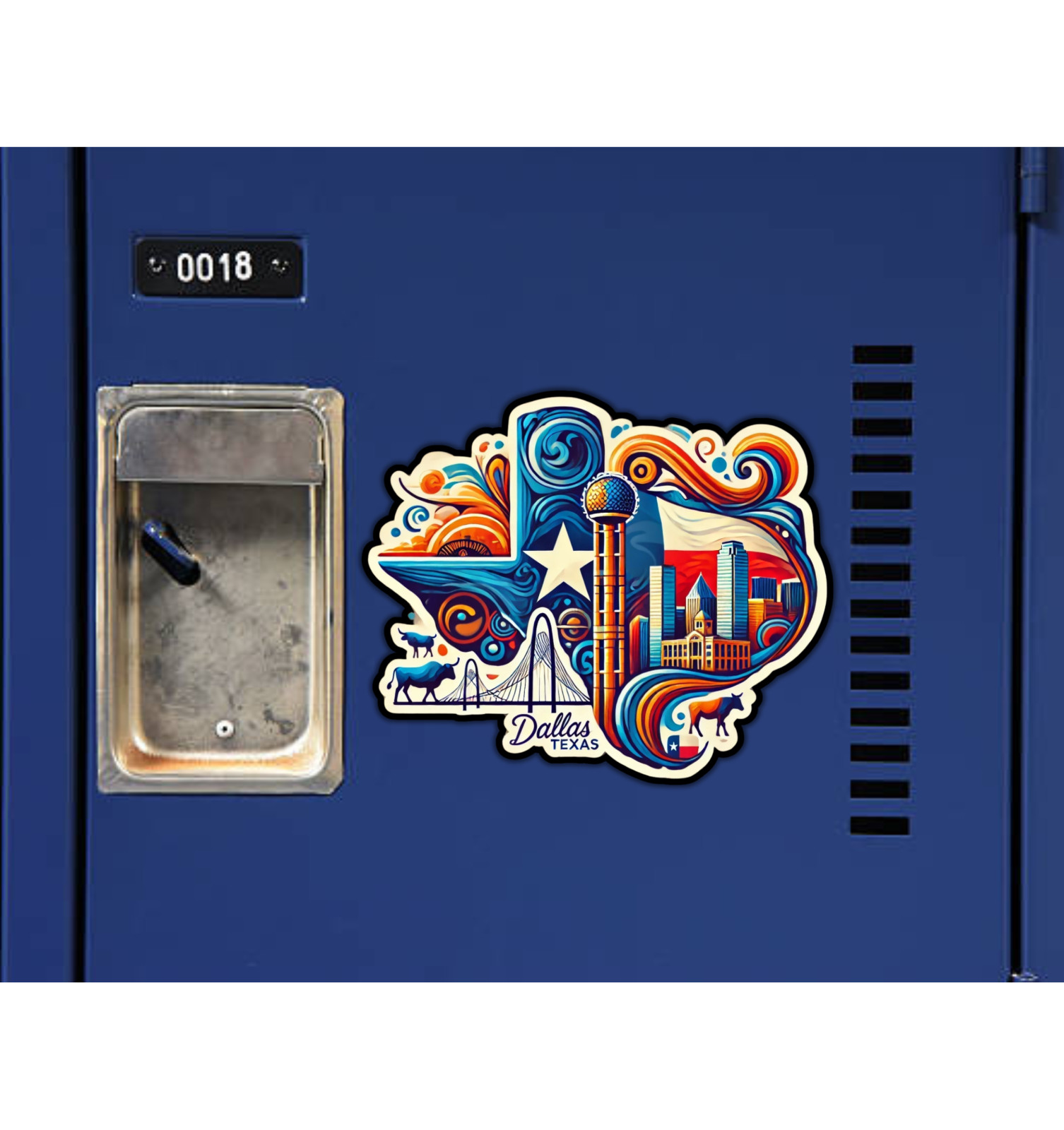 Dallas Texas Fridge Magnet or Laptop Sticker