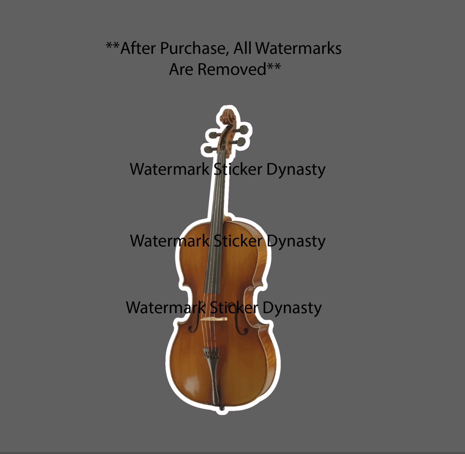 Cello Sticker Waterproof Decal Music Band Instrument Classical Bach Gift NEW