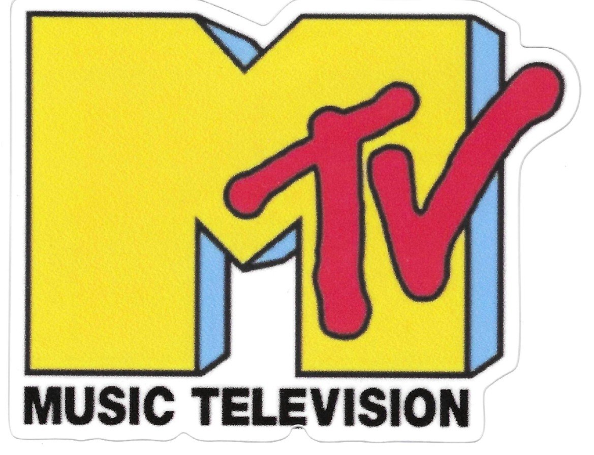 MTV Yellow Print Vinyl Decal