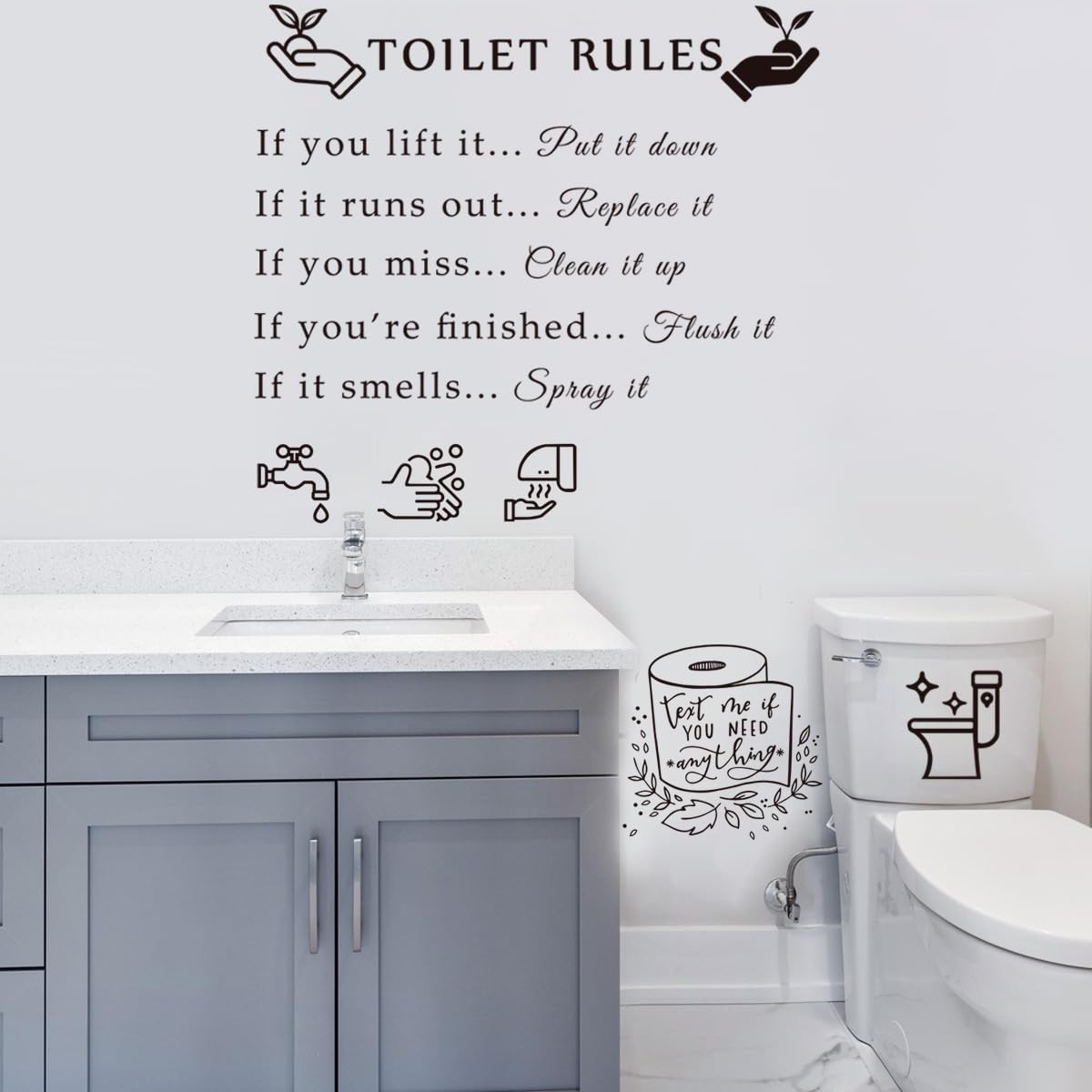 Rules Wall Quotes Stickers Peel and Stick DIY Removable Wall Decal Wall Decor…