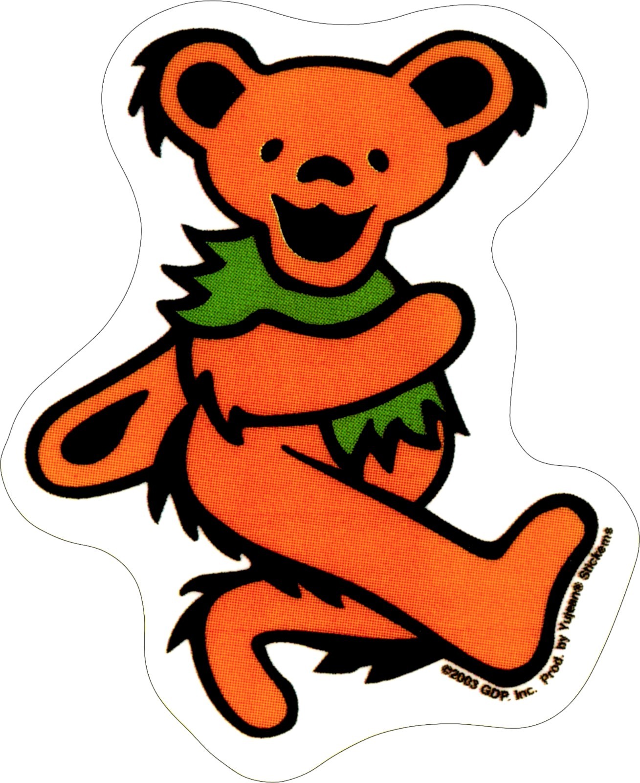 Sticker – Grateful Dead Orange Dancing Jerry Bear 1960s Music Band Decal #11357