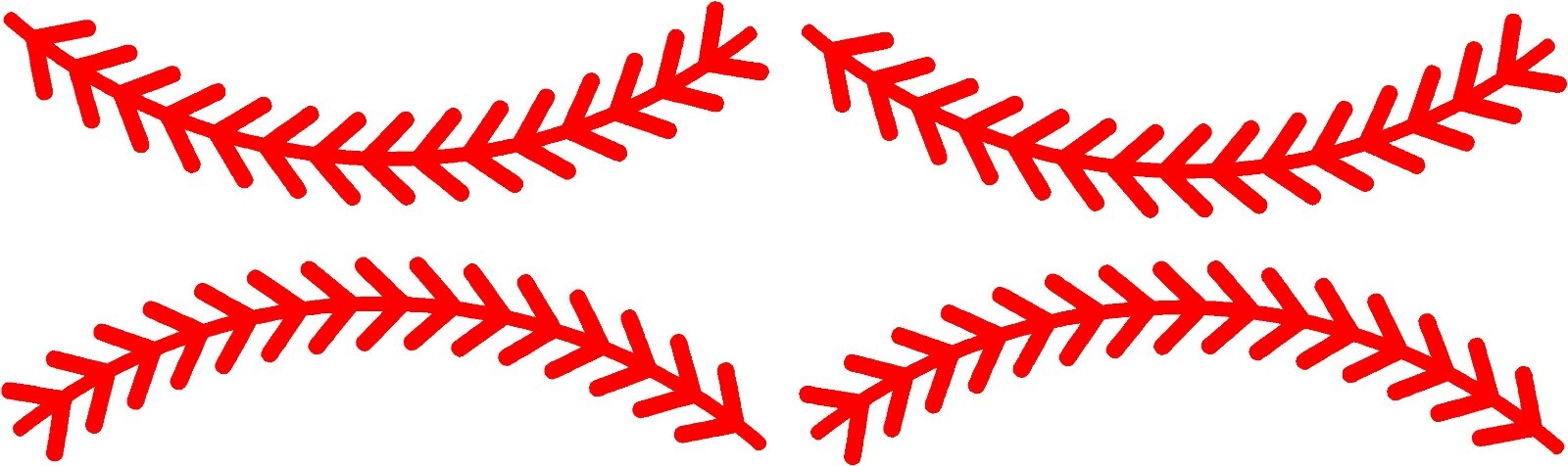 Baseball Stripes Decal Decorate anything with Smooth Surface 1.5" x 5" Set of 2