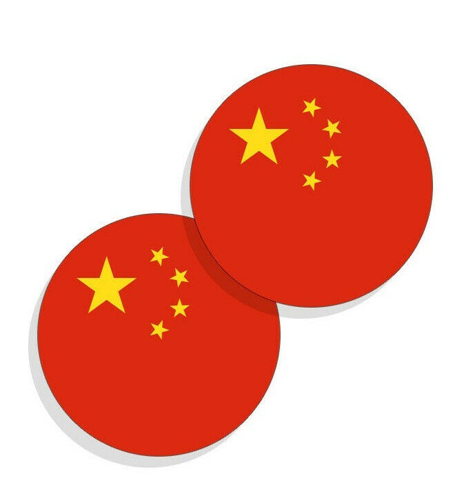 China Flag Stickers Chinese Flag Decals Vinyl Stickers Round 4 pack