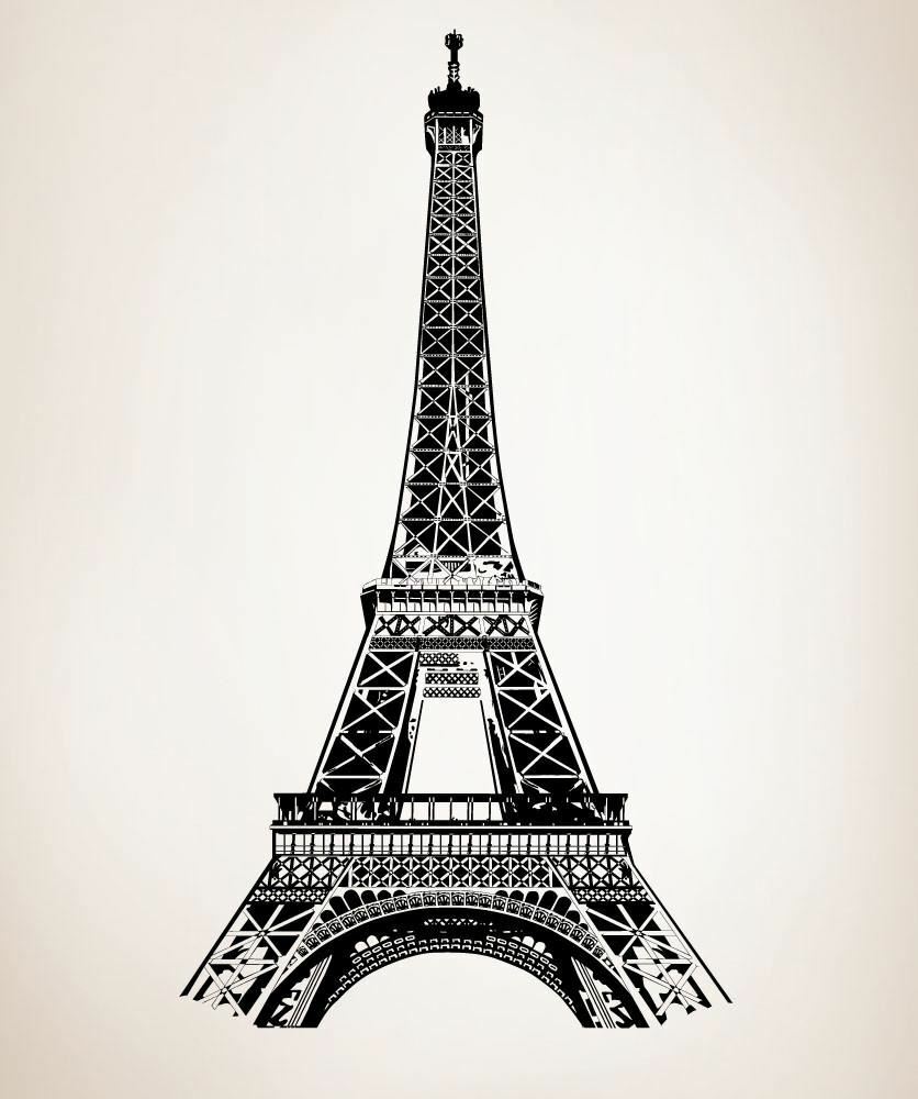 Eiffel Tower Wall Decal. Paris France. #877