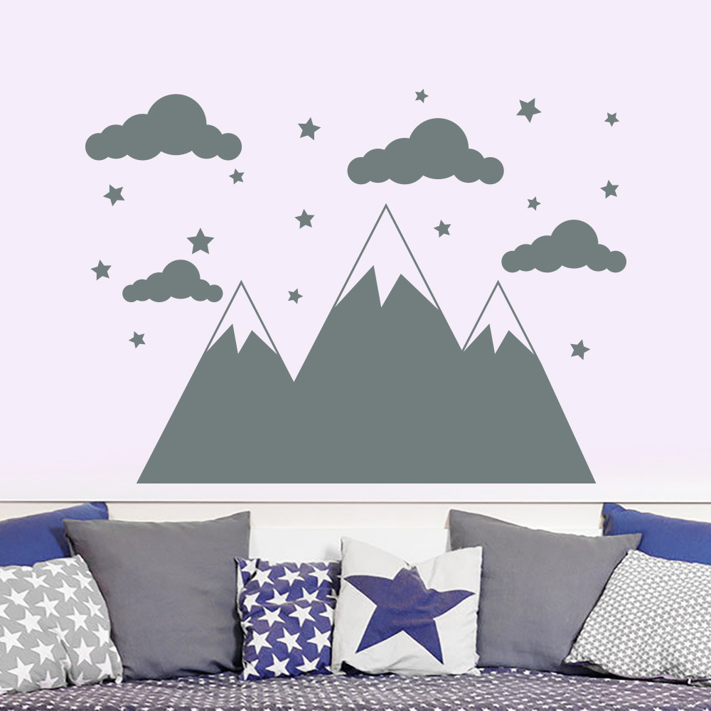 Mountain Wall Decal Woodland Decal Vinyl Sticker Nursery Decor Boy Sticker MA265