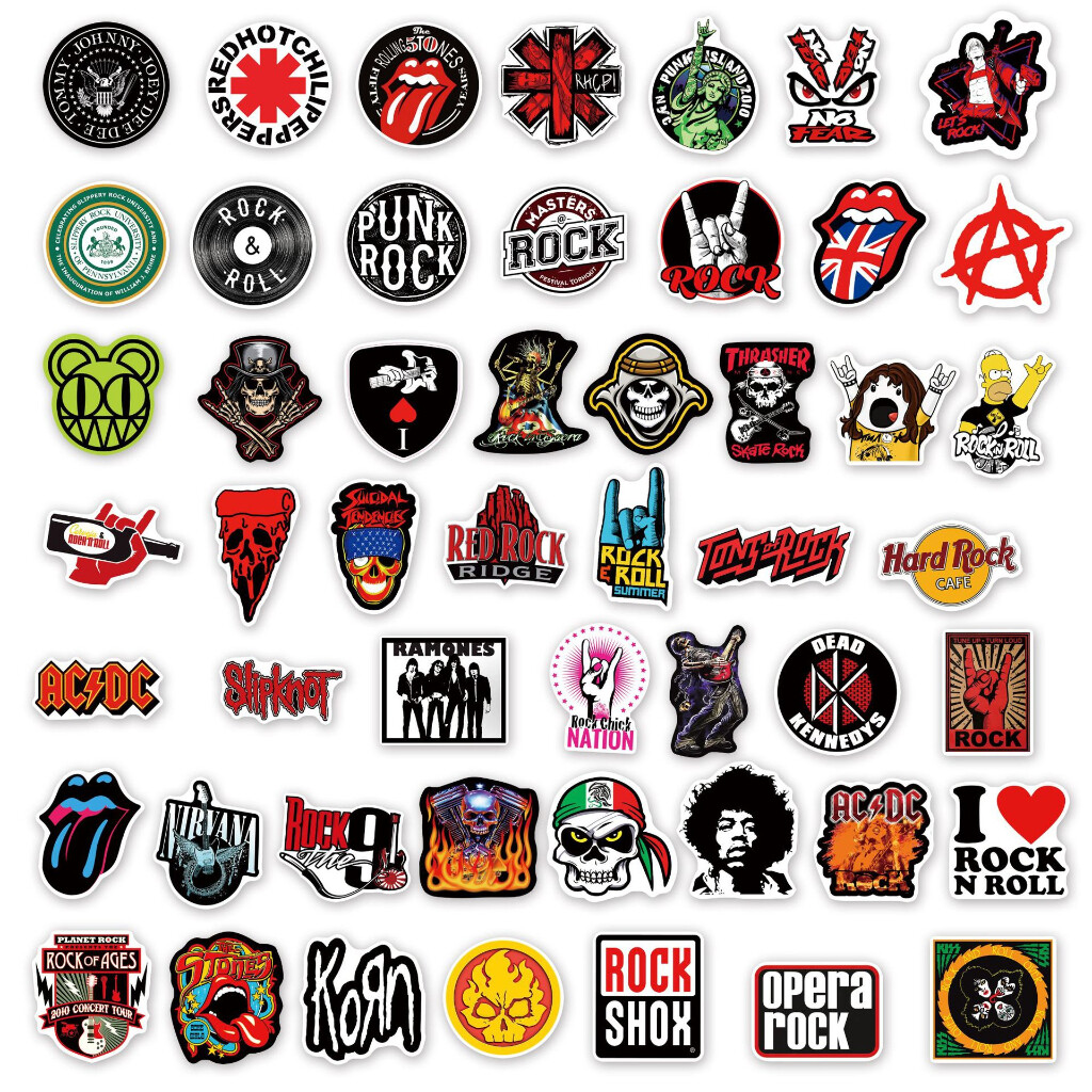 100/50 Punk Rock Music Band Rock and Roll Sticker Packs