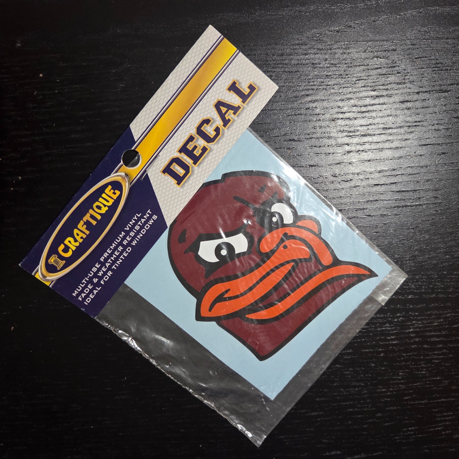Craftique Virginia Tech Hokie Head Vinyl Decal Sticker 3.5" Tall Fade Resistant