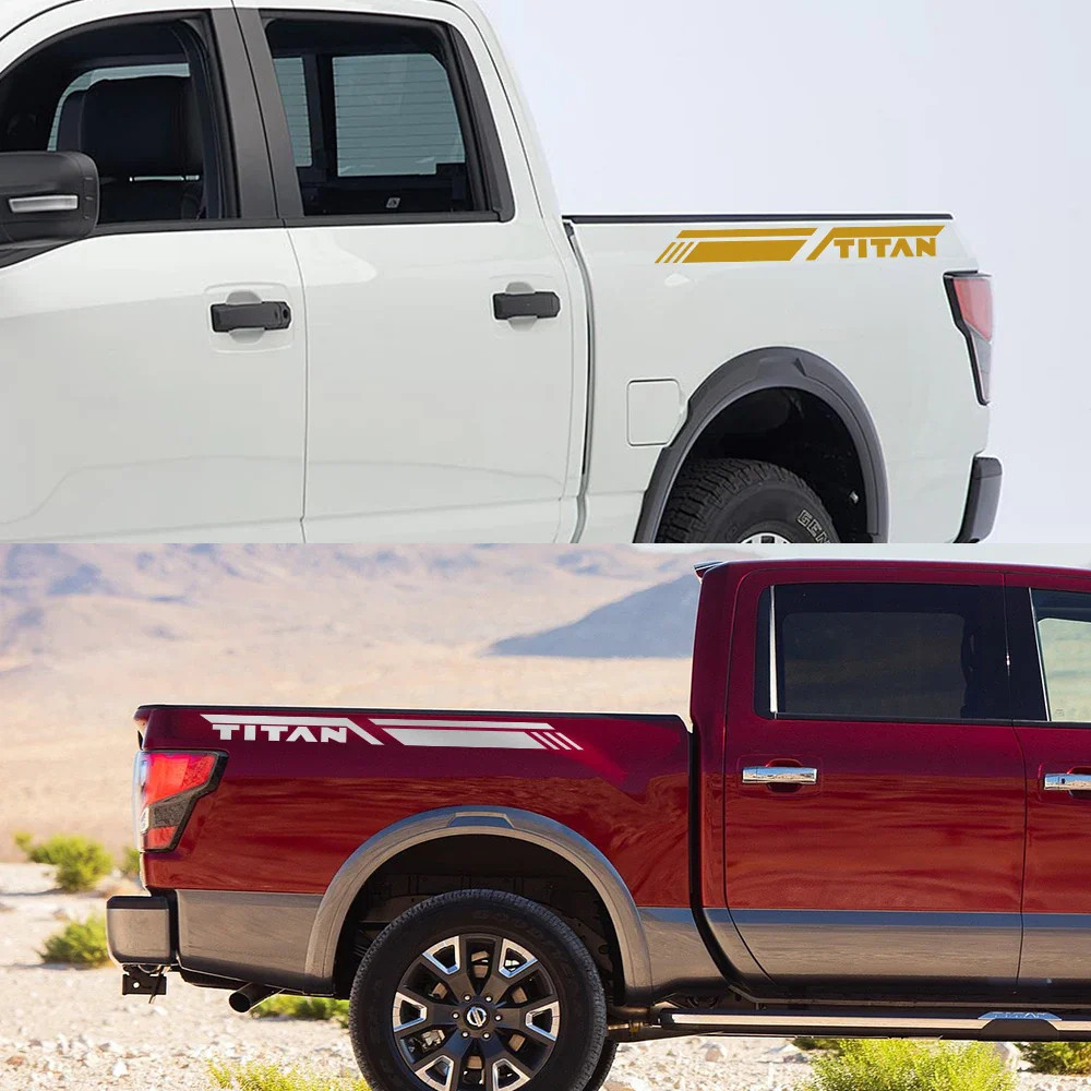 Aftermarket Trunk Side Stripe Decal for Nissan Titan Pro-4X | Pickup Truck Viny