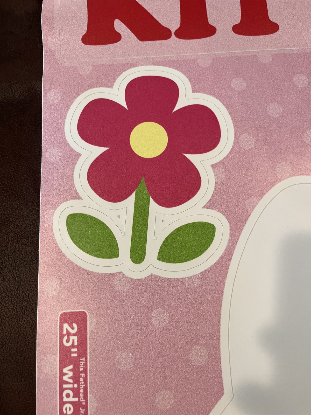 Hello Kitty Fathead Jr. Wall Decor Clingy Reusable Vinyl New Condition Kids Room
