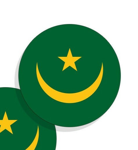 Mauritania Flag Stickers Flag Decals Round Indoor Outdoor Circles 4 pack