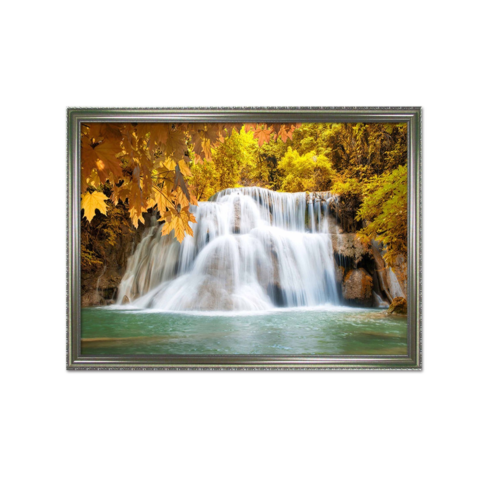 3D Yellow Waterfall 6 Framed Poster Home Decor Print Painting Art AJ WALLPAPER