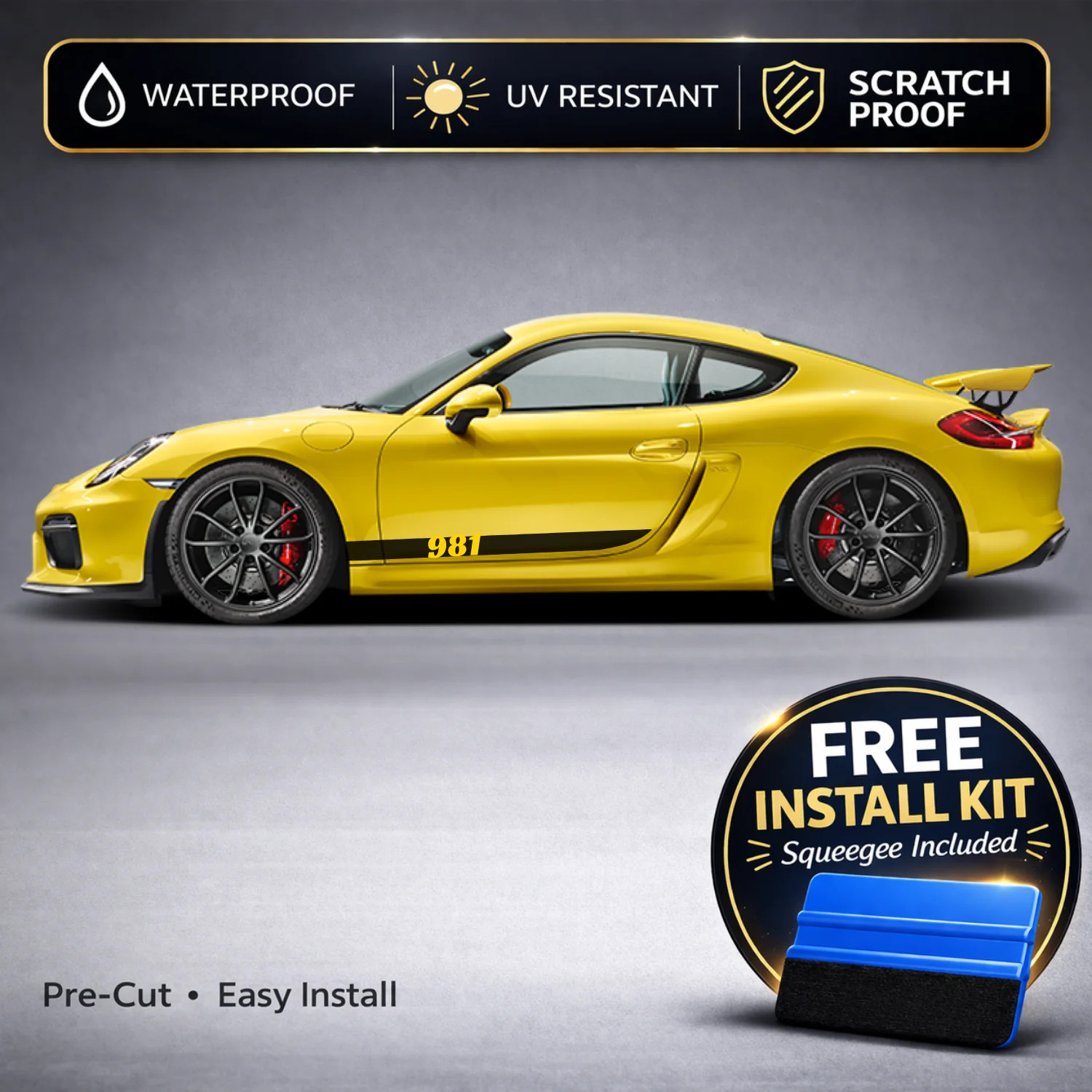 Compatible With Porsche Cayman / Boxster Rocker Stripe Decals with 981 Chassis B