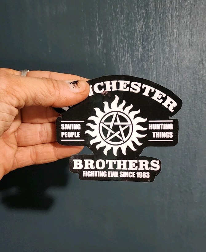 Winchester Brothers “Saving People, Hunting Things” Sticker | 4×3 in