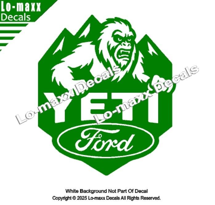 Ford Yeti Die Cut Vinyl Decal Sticker Avery Dennison Car Truck Toolbox