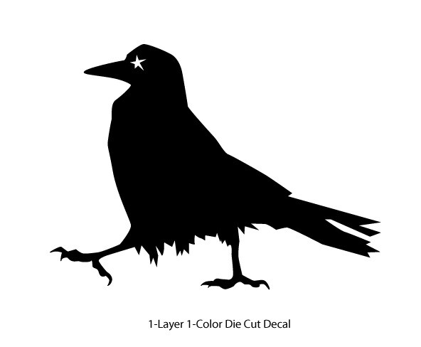 Birds – Star-eyed Raven/Crow/Corvid Decal – 6Yrs Outdoor Vinyl Die Cut Sticker