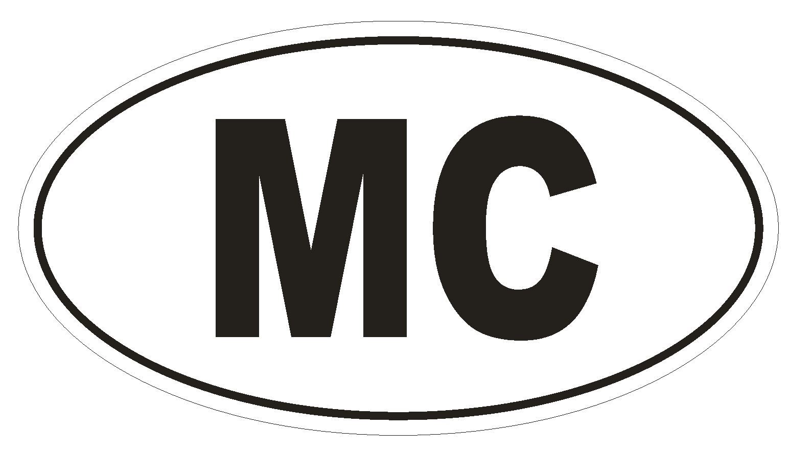 MC Monaco Country Code Oval Bumper Sticker or Helmet Sticker D1010