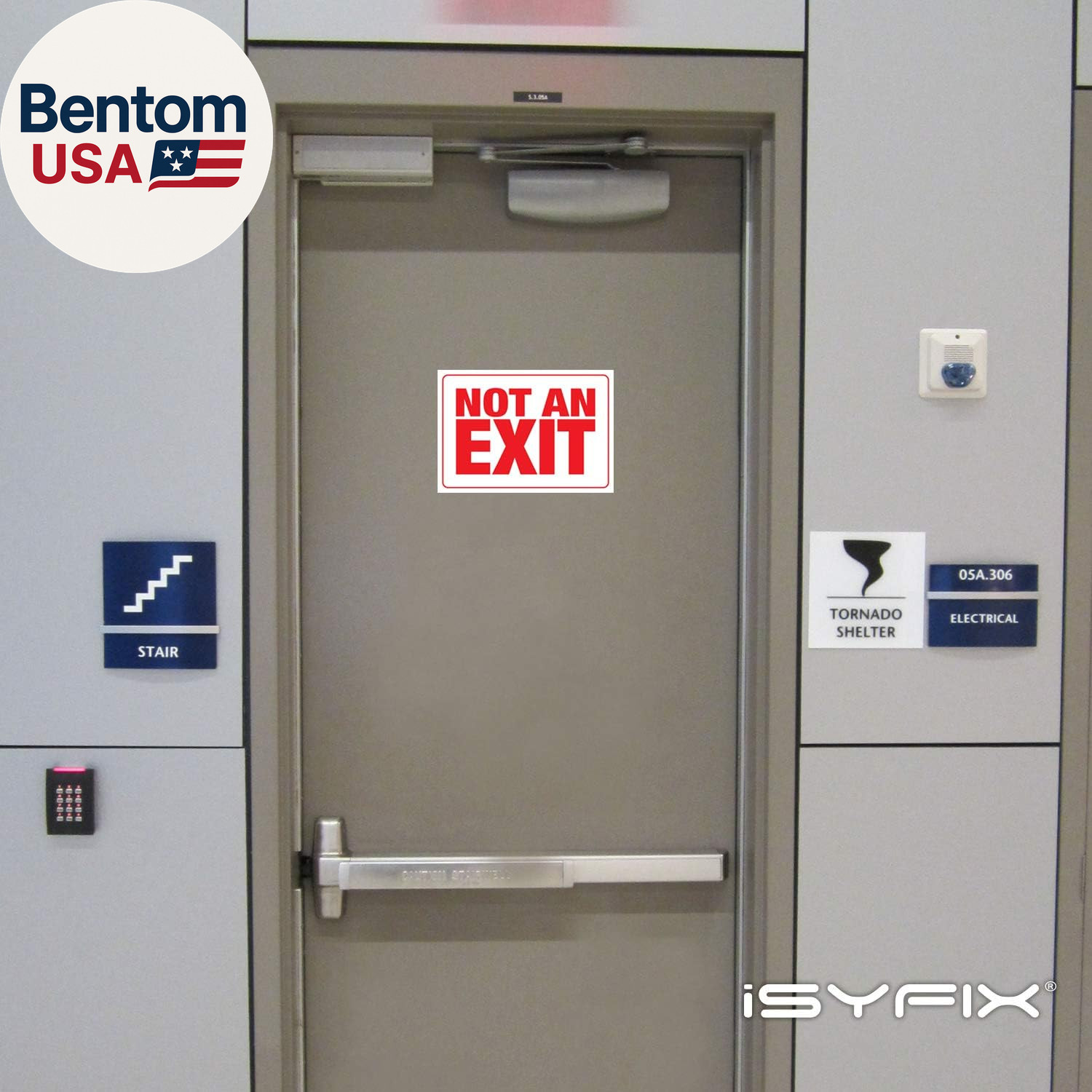 Not an Exit Stickers – 2 Pack 10X7 Inch – Premium Self-Adhesive Vinyl, Laminated