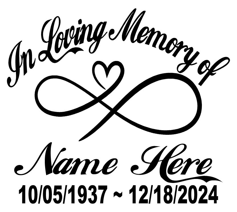 In Loving Memory Decal Infinity Heart Forever Peace RIP Car Window Vinyl Sticker