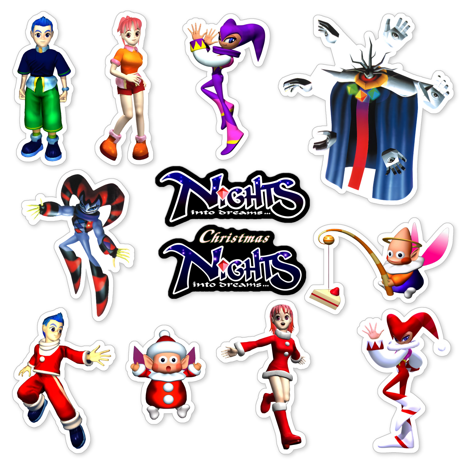 NiGHTS into Dreams & Christmas NiGHTS into Dreams Stickers 12 Sticker Pack