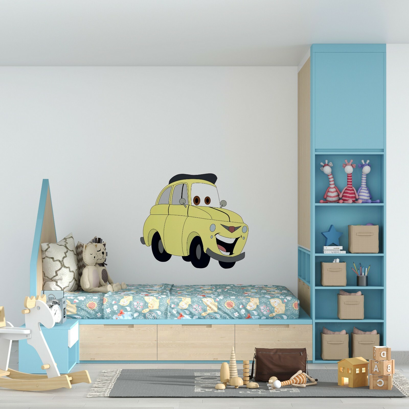 Kid Bedroom Home Art Adhesive Decor Luigi Car Movie Character Vinyl Wall Decal