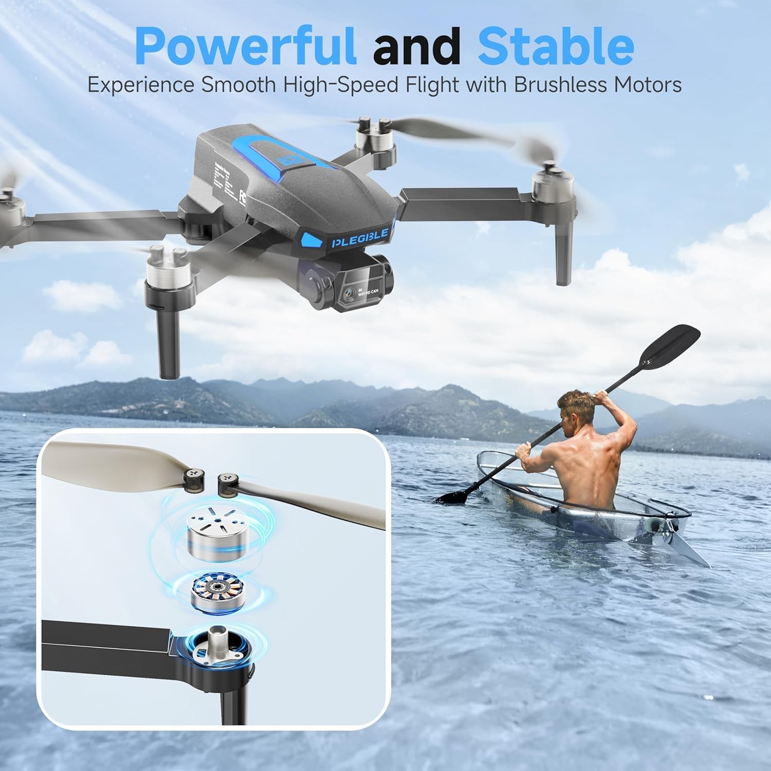 Drones with Camera for Adults 4K Brushless Motor Drone for Kids Beginners, FP…