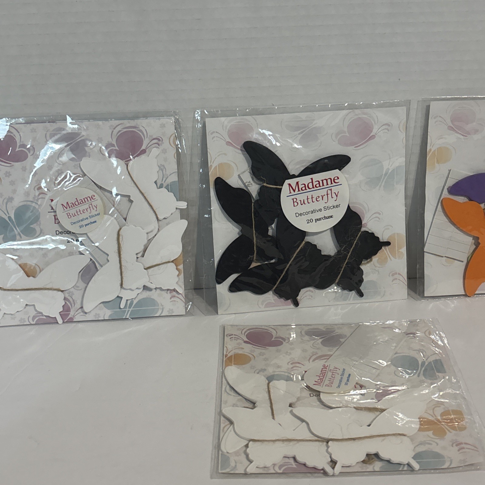 Bulk Lot 4 Packs = 80 3D Effect Multi Color NWT Wall Decorating