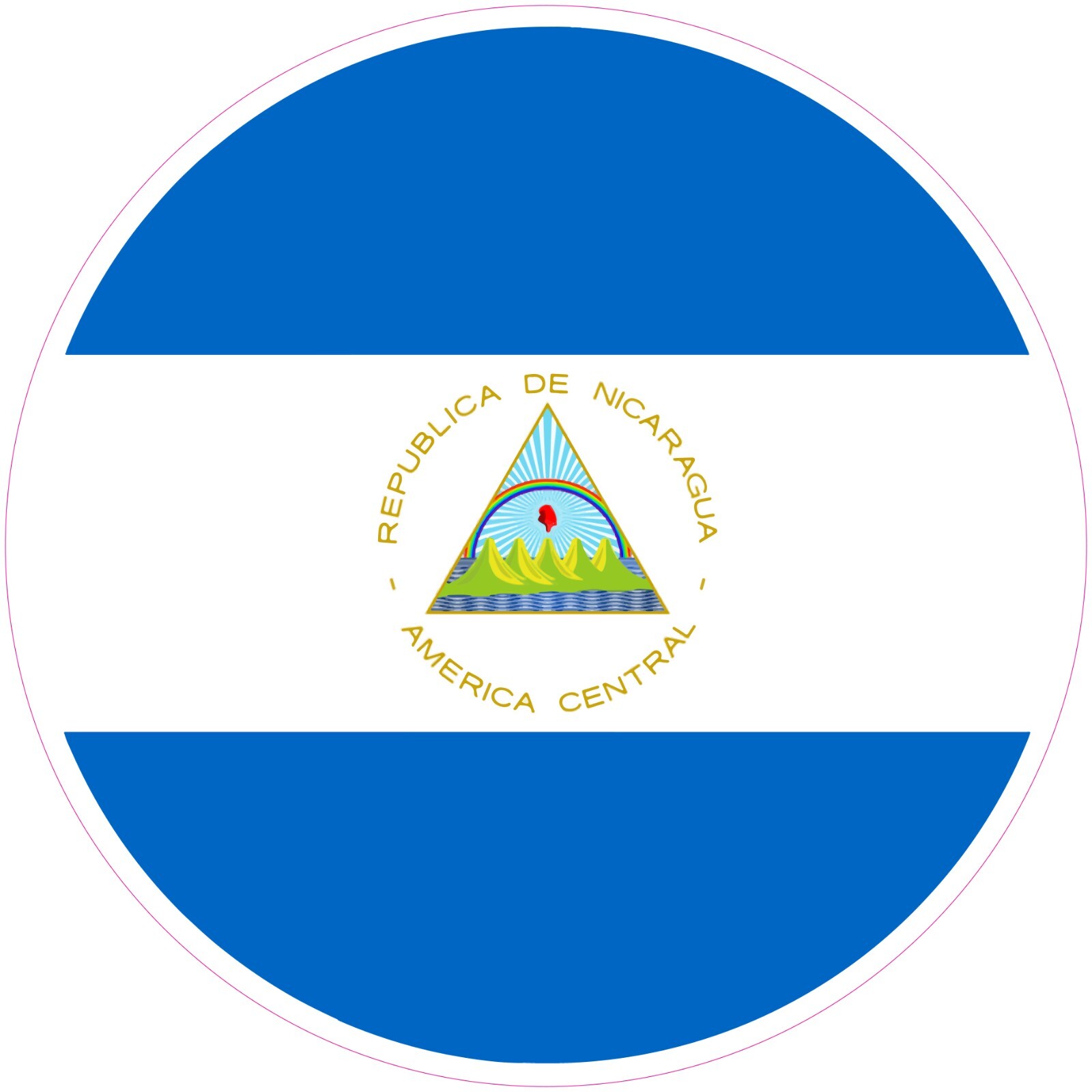 Nicaragua Round Country Flag Vinyl Decal Sticker Car Truck Bumper Laptop Mug
