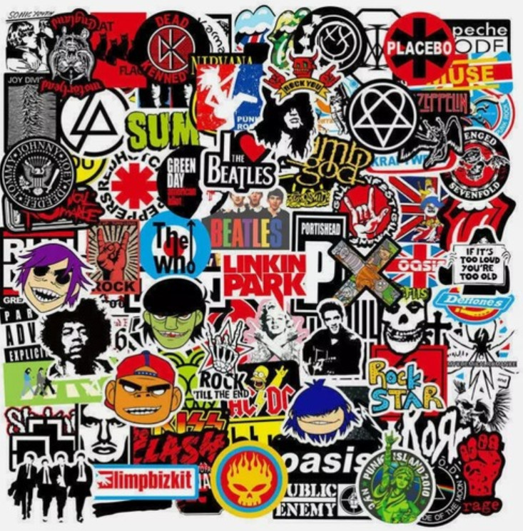 100PCS Rock Band Stickers Lot Punk Music Heavy Metal Bands Sticker Decal