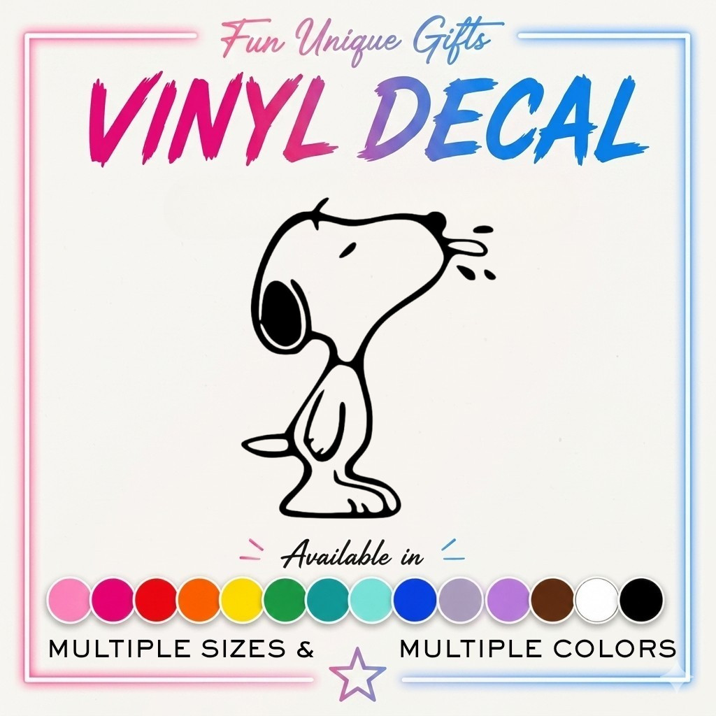 Snoopy Vinyl Decal Sticker -Multiple Colors & Sizes- FREE SHIPPING